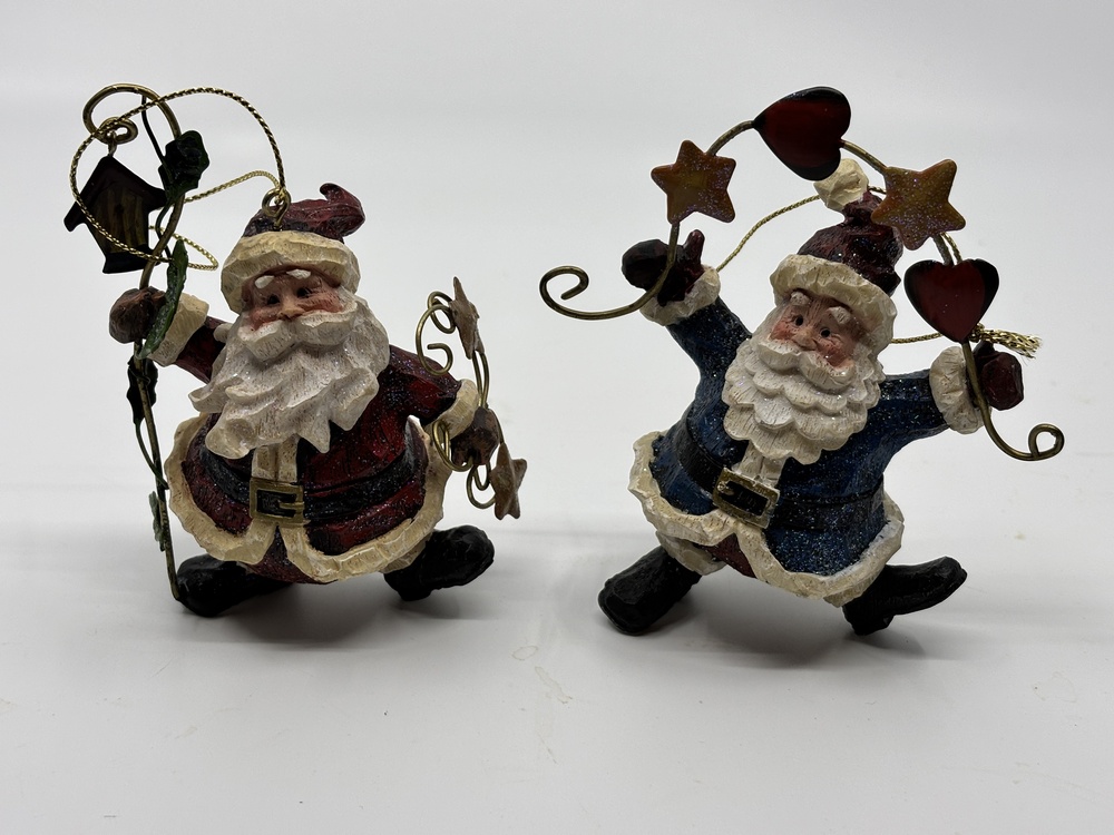 🎅 BLACK FRIDAY DEAL- 2 Vintage Santa Christmas Ornaments for your Holiday Decor